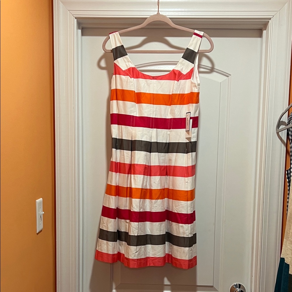 Nine West Multicolor Striped Sleeveless Midi Dress